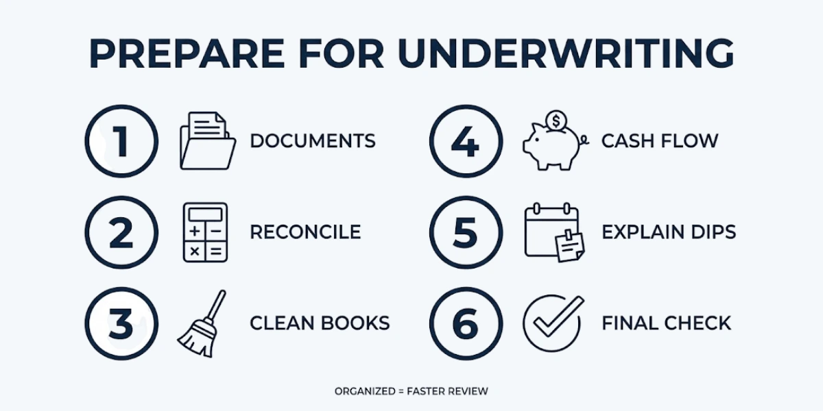 small business loan underwriters assess cash flow, credit, collateral, stability, flags