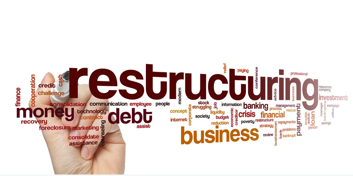 mca debt relief goal shown as debt free chalk text on blackboard