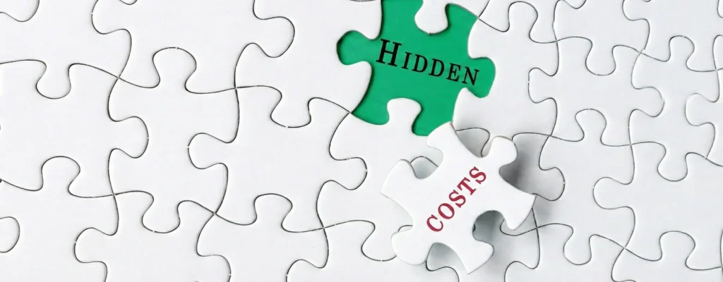 merchant cash advance hidden costs shown with puzzle pieces, finance concept