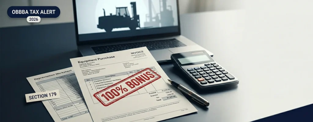100% bonus depreciation 2026