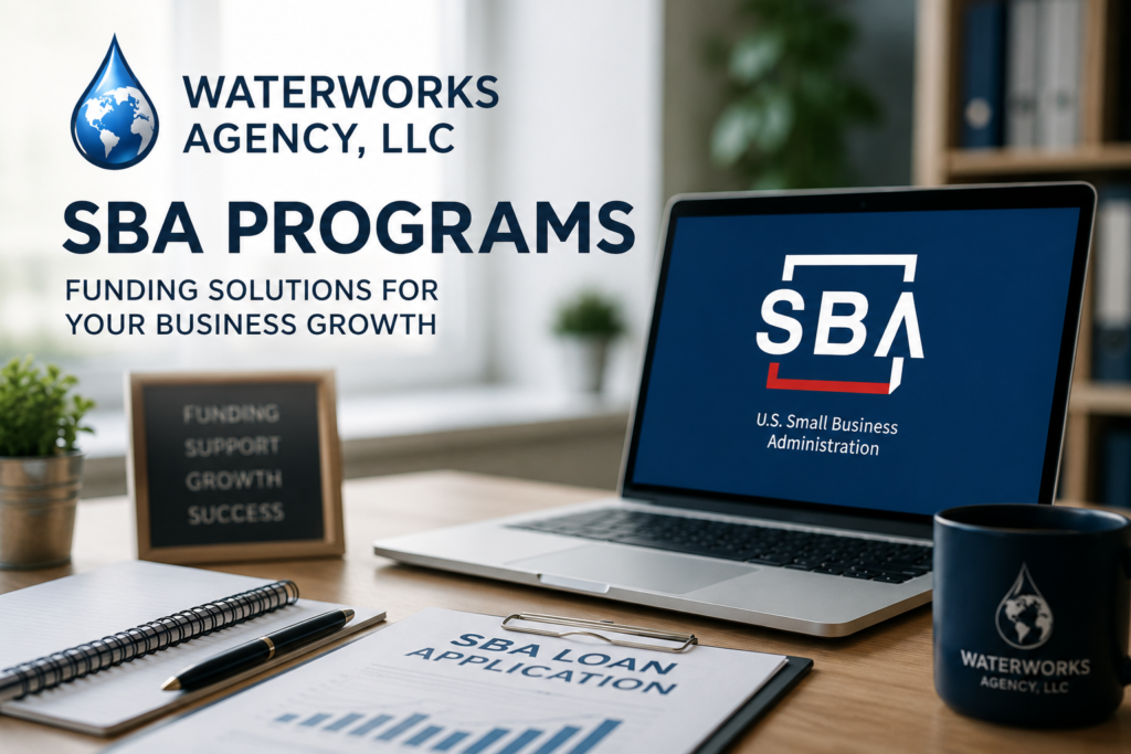 WaterWorks Agency SBA funding programs helping small businesses access SBA loans, working capital, expansion financing, and business growth solutions.